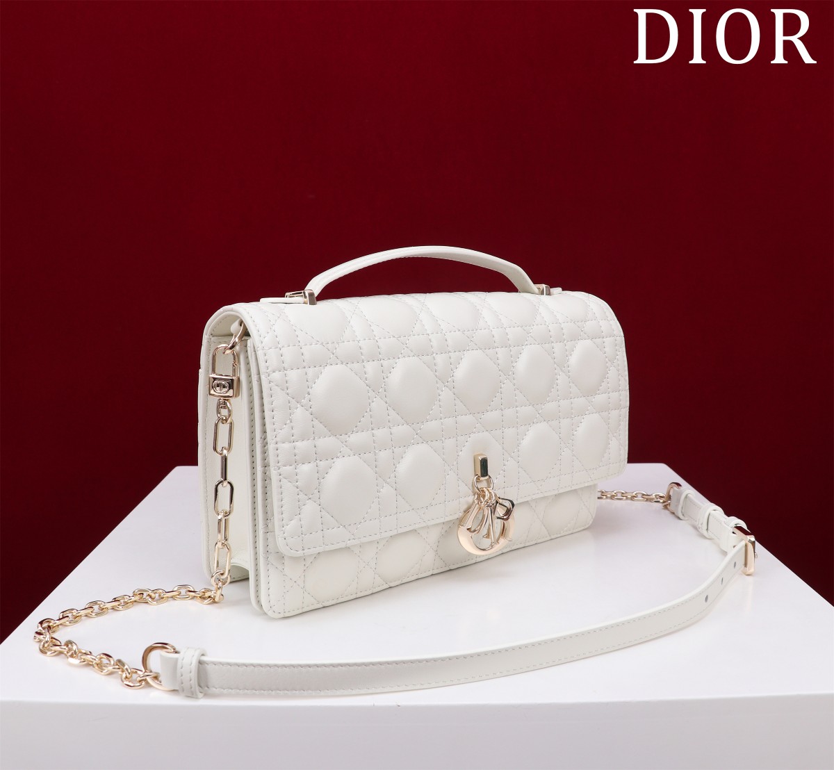 My Dior Top Handle Bag Latte Cannage Lambskin